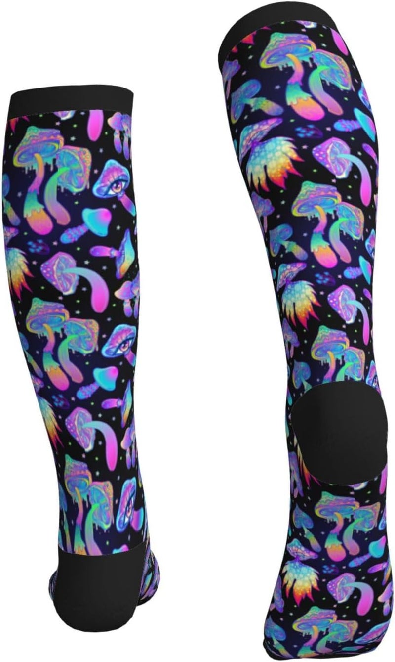 Figtihw Tie Dye Compression Socks Knee High Support Socks For Women Men Running Athletic Hiking - Image 5